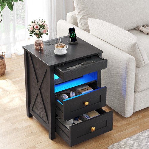 Farmhouse night stand with gun - stand,