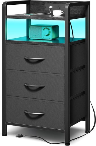 Nightstand with rear charging - with,