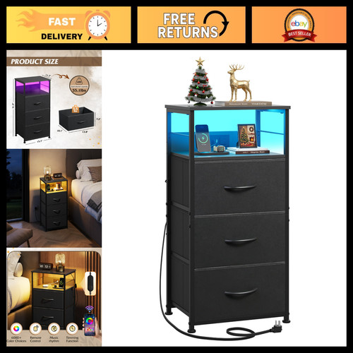 Led night stand with charging - night,