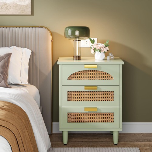Rattan nightstand drawer - nightstand, 3-drawer